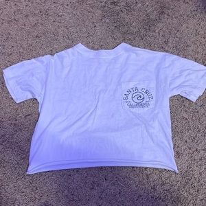 White Santa Cruz cropped tee